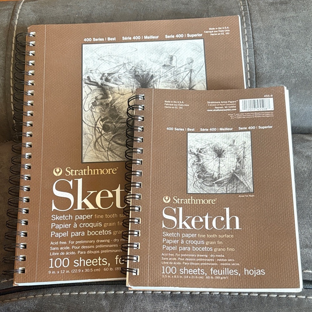 Strathmore 400 Series Sketch Pads, 5.5x8.5 inch & 9x12 inch
